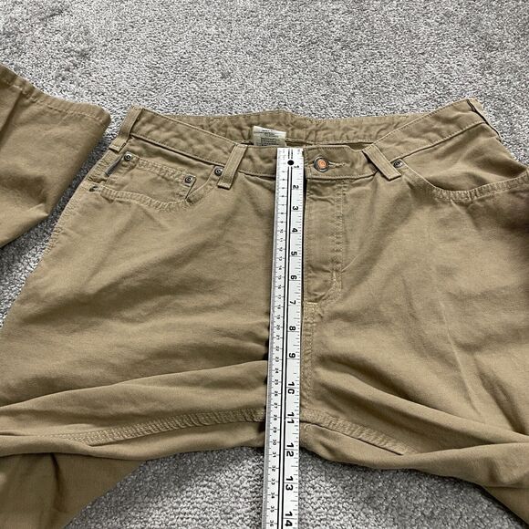 Lands' End Chino Carpenter Pants Womens 12 Brown High Rise Straight Casual 34x34 - Picture 10 of 13